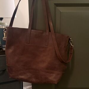 Elegant Brown Leather Tote